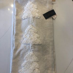 Rachel Zoe cream Christmas tree throw with tassels